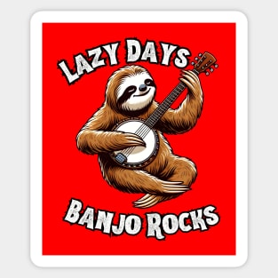 Lazy sloth banjo Sticker